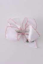Christmas tree embroidery hair bow