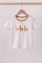 Brown alpaca embroidery top