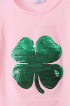 Pink clover glitter pants set