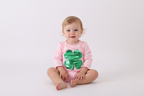 Pink clover glitter ruffle bubble