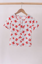 Lobster print muslin top
