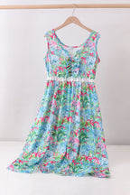 Green tropical garden dress