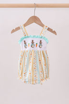 Floral bunny embroidery ruffle bubble