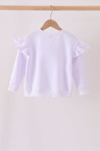 White bow sequin mom&me sweatshirt