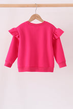 Magenta bow sequin mom&me sweatshirt