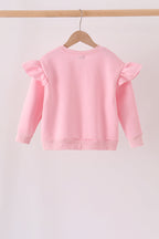 Pink bow sequin mom&me sweatshirt