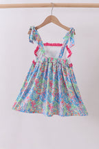 Pink character smocked ruffle dress