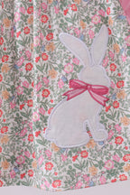Floral bunny applique ruffle bloomer set