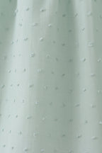 Green swiss dot cross sheep ruffle dress
