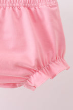 Pink stripe cross applique bloomer set