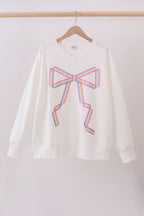 Cream hand-sewn bow mom&me sweatshirt