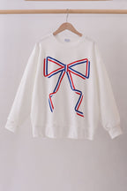 Cream hand-sewn bow mom&me sweatshirt