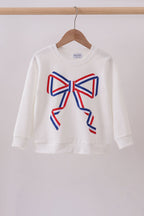 Cream hand-sewn bow mom&me sweatshirt