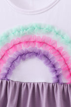 Purple lace rainbow ruffle dress