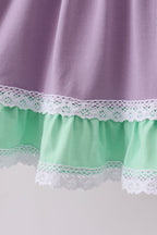 Purple lace rainbow ruffle dress