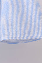 Blue crab embroidery stripe shorts swimsuit