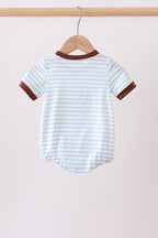 Blue Sports Ball Stripe Applique Bubble