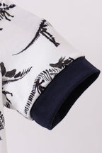 Navy dinosaur print bubble