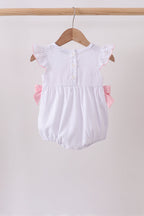 White Bow Smocked Jacquard Bubble