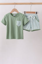 Sage Gingham Set