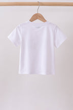 White Animal Embroidered Top