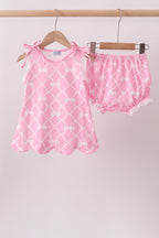 Pink Bow Bloomer Set