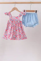 Pink Floral Bloomer Set