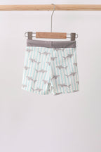 Green Stripe Shark UPF Swim Trunks