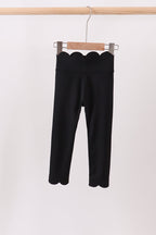 Black Scalloped Yoga Active Leggings