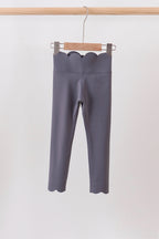 Gray Scalloped Yoga Active Leggings
