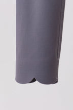 Gray Scalloped Yoga Active Leggings