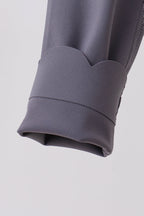 Gray Scalloped Yoga Active Leggings