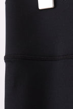 Black Scalloped Mom Yoga Active Leggings