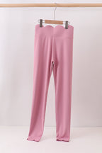 Lilac Scalloped Mom Yoga Active Leggings
