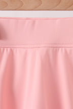Pink Scalloped Yoga Skorts Set