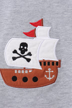 Gray Ship Applique Top