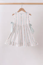 Bow Floral Applique Dress