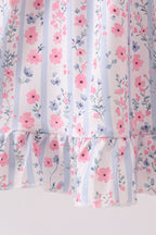 Pink Floral Bow Applique Bow Dress