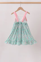 Pink Bow Floral Dress