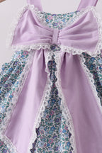 Purple floral print bow bloomer set