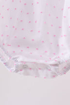 Pink Bow Smocked Swiss Dot Bubble