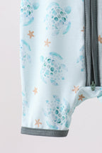 Blue Turtle Bamboo Romper