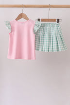 Green Golf Embroidered Skorts Set