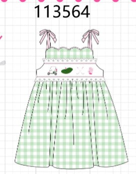 Green Golf Embroidered Dress