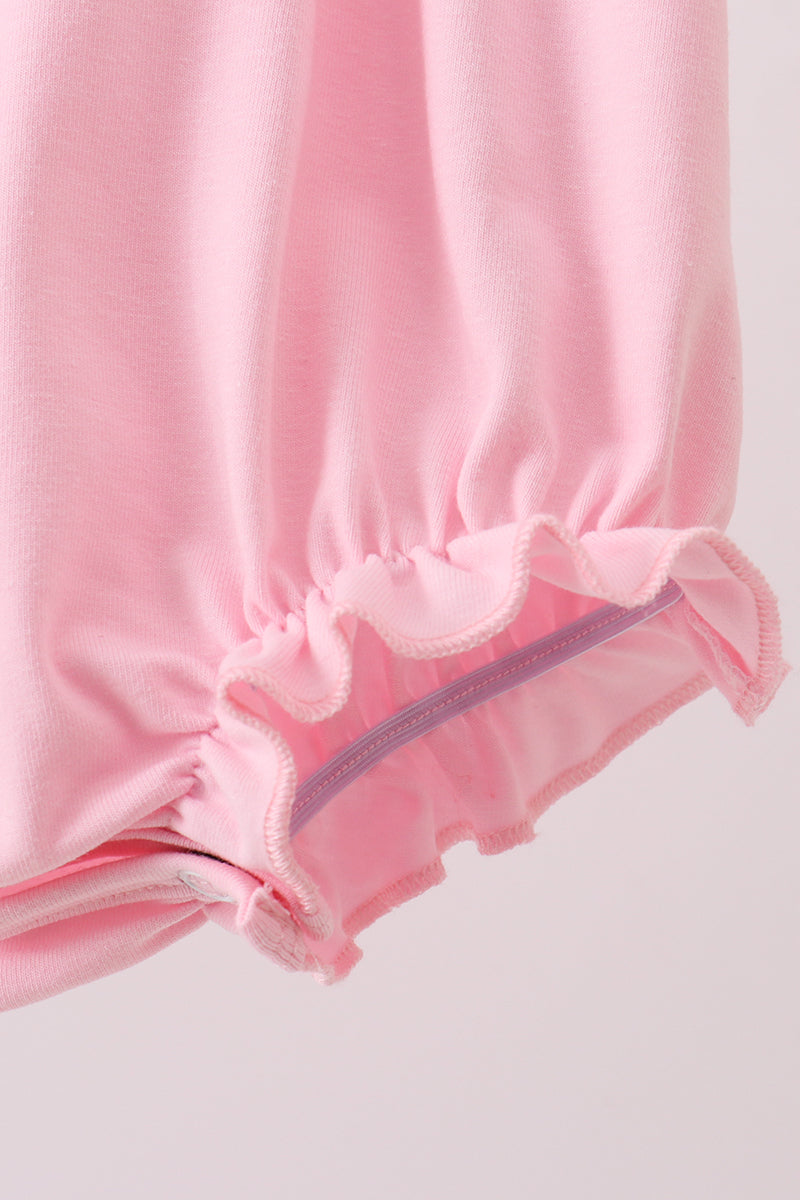 Pink Hydrangea Bow Smocked Bubble