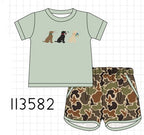 Camo Hunting Embroidered Shorts Set