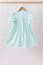 Blue Apple Smocked Dress