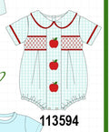 Blue Apple Smocked Bubble