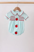 Blue Apple Smocked Bubble