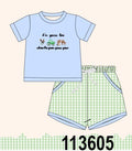 Blue Farm Embroidered Set